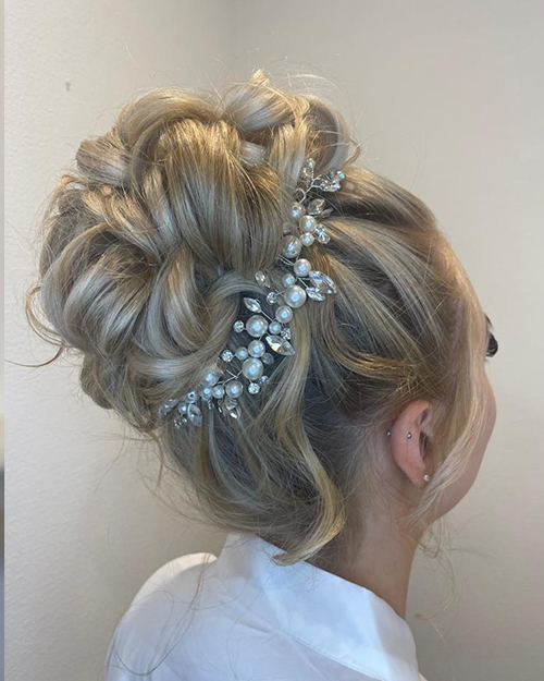 Bride hair styling in Essex