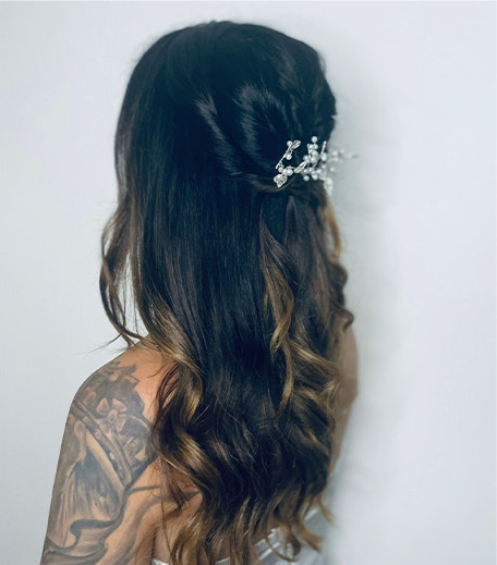 bridal hair styling for Essex wedding