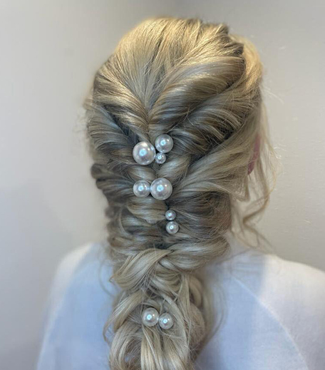 mobile wedding hair for client in Essex
